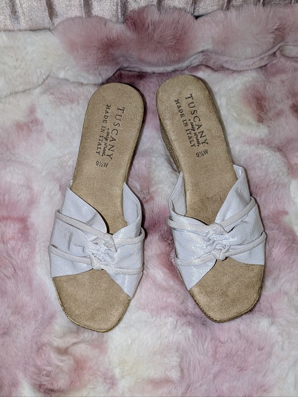 easy street White Knot Slide Mules
